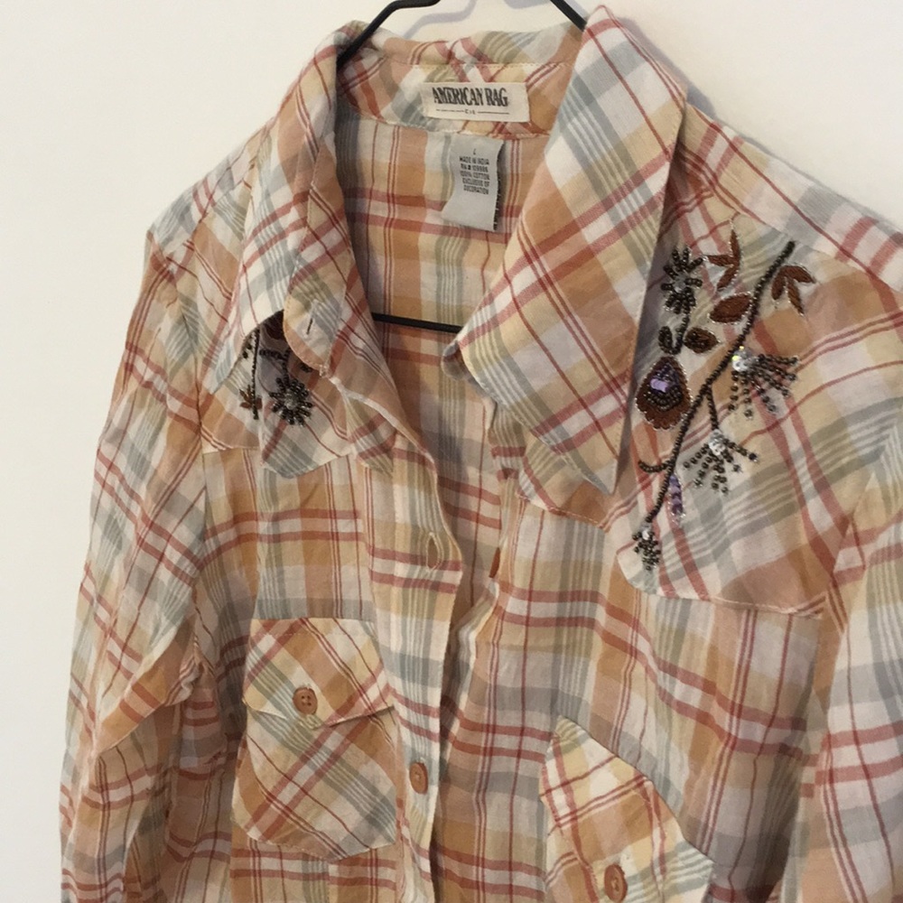 Lightweight Plaid American Rag Button Down